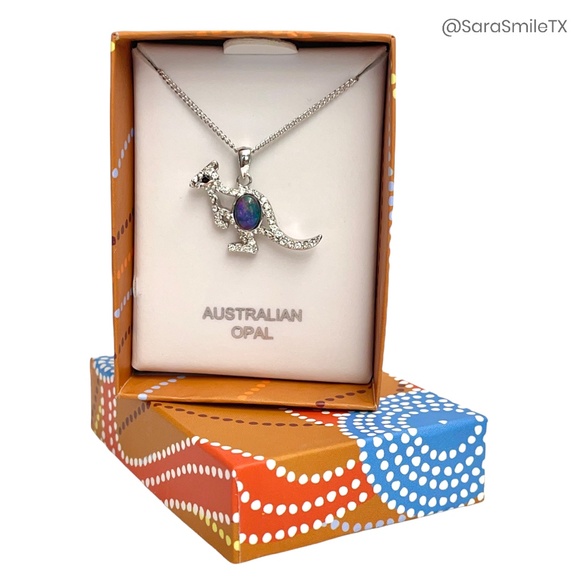 TOSCOW Genuine Australian Kangaroo Opal & Sterling Silver Necklace - NIB - Picture 14 of 15